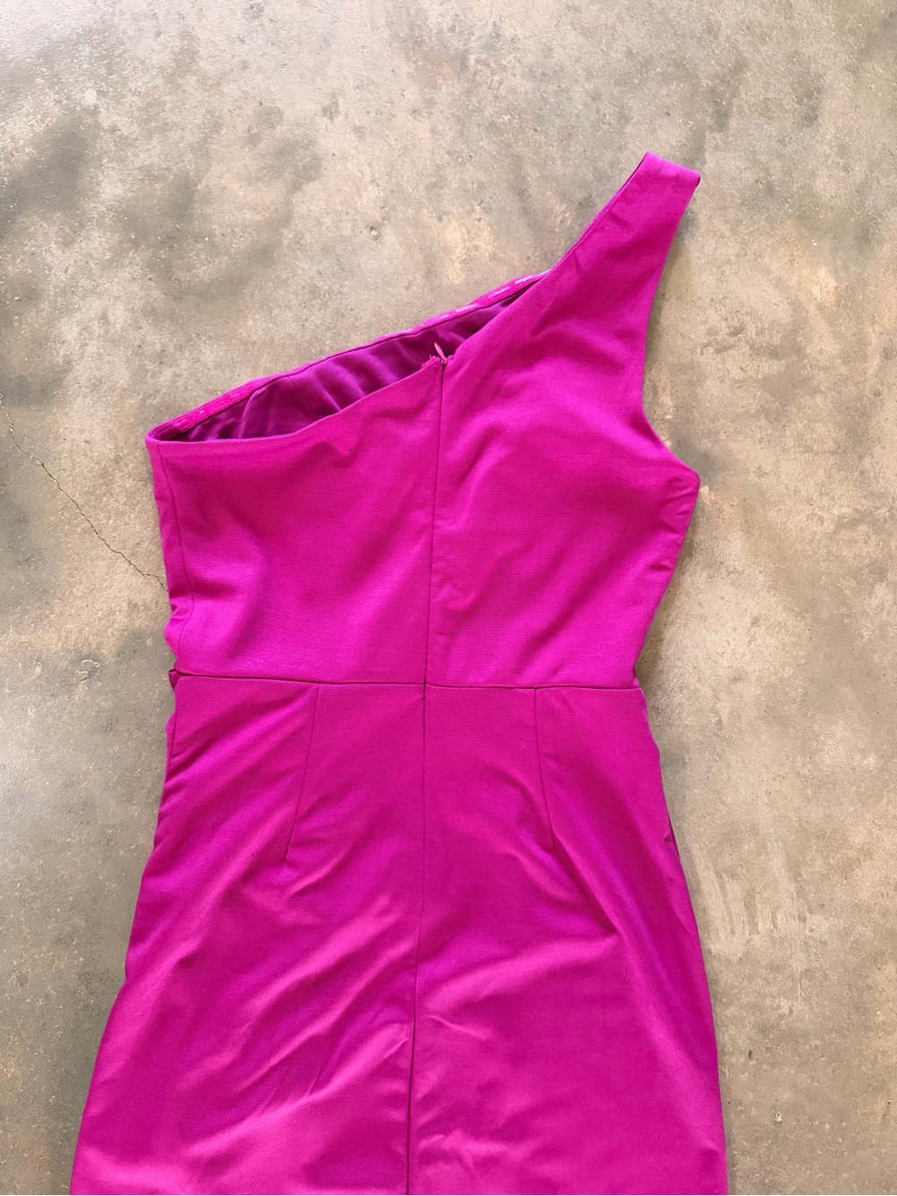 Faeriesty Magenta One Shoulder Ruffle Maxi Dress Size Small - Picture 4 of 16